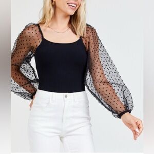 Altar’d State Penny bodysuit in black bubble sleeve whimsigoth size‎ XS